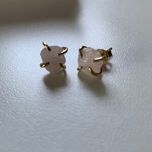 Pink quartz earrings